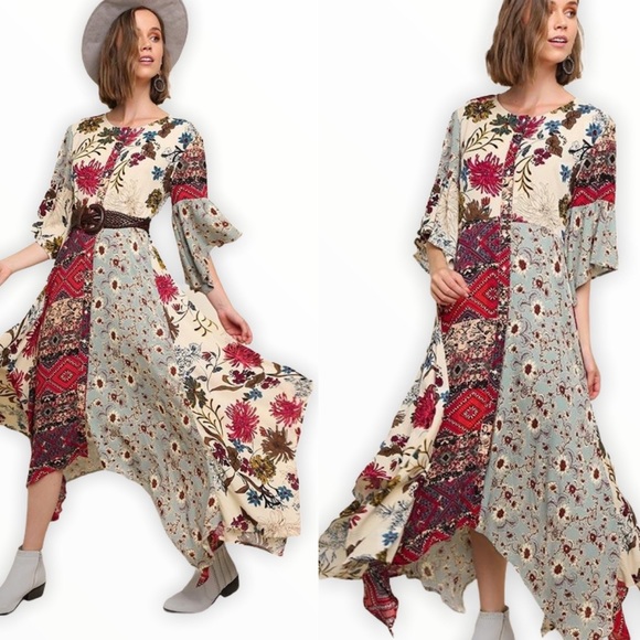LAST 1 Umgee NWT Boutique Maxi Dress Bohemian - Picture 2 of 7